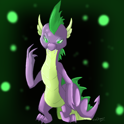 Size: 1000x1000 | Tagged: safe, artist:roxdragonz, spike, g4, angry, glowing eyes, older, older spike