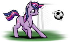 Size: 1000x600 | Tagged: safe, artist:stardustxiii, twilight sparkle, pony, unicorn, g4, ball, female, football, mare, simple background, solo, sports, transparent background, unicorn twilight