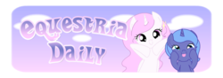 Size: 1000x350 | Tagged: safe, princess celestia, princess luna, pony, equestria daily, g4, tongue out, woona