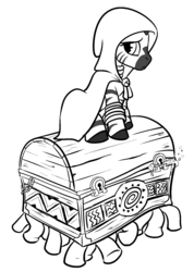 Size: 1334x1877 | Tagged: safe, artist:lowkey, zecora, zebra, g4, crossover, discworld, sapient pearwood, simple background, the luggage, white background