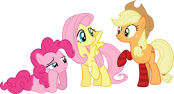 Size: 15892x8647 | Tagged: safe, artist:quanno3, applejack, fluttershy, pinkie pie, g4, absurd resolution, clothes, simple background, socks, striped socks, transparent background, vector