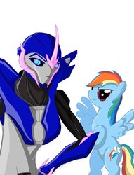 Size: 781x1024 | Tagged: safe, rainbow dash, g4, arcee, female, transformers