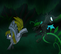 Size: 2500x2200 | Tagged: safe, artist:tzolkine, derpy hooves, changeling, pegasus, pony, g4, female, high res, mare