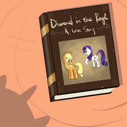 Size: 1200x1200 | Tagged: safe, artist:sunsomething, applejack, rarity, twilight sparkle, earth pony, pony, unicorn, friendship is witchcraft, g4, book, butt, female, mare, plot