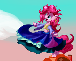 Size: 1280x1024 | Tagged: safe, artist:snus-kun, pinkie pie, earth pony, pony, friendship is witchcraft, g4, bipedal, gypsy pie, romani