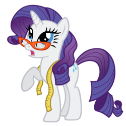 Size: 3800x3800 | Tagged: safe, artist:faithlesshyren, rarity, pony, unicorn, g4, suited for success, female, glasses, high res, horn, mare, measuring tape, rarity's glasses, simple background, solo, transparent background