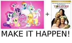 Size: 1280x768 | Tagged: safe, applejack, fluttershy, pinkie pie, princess celestia, rainbow dash, rarity, spike, twilight sparkle, alicorn, dragon, earth pony, pegasus, unicorn, g4, exploitable meme, female, fried green tomatoes, make it happen, male, mane seven, mane six, mane six opening poses, mare, meta