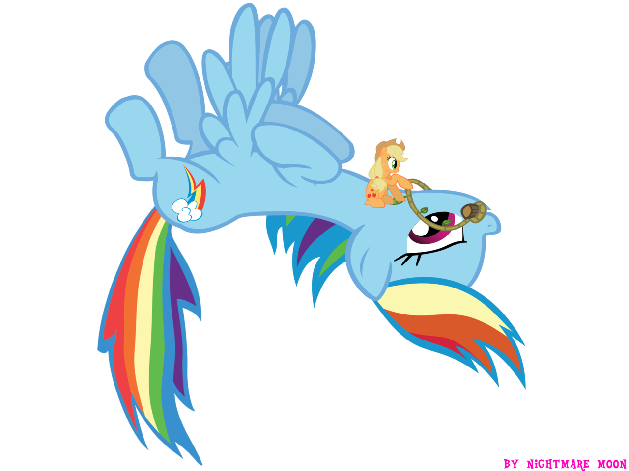 Applejack Appletini Artist Nightmaremoons Bridle Gossip Dead Source Flying Ponies Riding Ponies Rainbow Crash Rainbow Dash Riding Safe Simple Background Transparent Background Vector Derpibooru