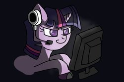 Size: 900x599 | Tagged: safe, artist:chaos-flare44, twilight sparkle, g4, computer