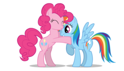 Size: 700x400 | Tagged: safe, artist:mixermike622, pinkie pie, rainbow dash, earth pony, pegasus, pony, g4, female, forehead kiss, kissing, lesbian, mare, ship:pinkiedash, shipping, simple background, transparent background