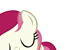 Size: 5000x3391 | Tagged: safe, artist:shadyhorseman, roseluck, earth pony, pony, g4, eyes closed, female, kissing, mare, pov, show accurate, simple background, smooch, solo, transparent background