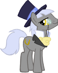 Size: 722x910 | Tagged: safe, artist:ah-darnit, caesar, count caesar, earth pony, pony, hat, male, monocle and top hat, simple background, solo, stallion, transparent background