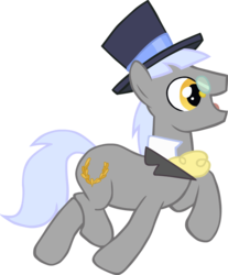 Size: 779x943 | Tagged: safe, caesar, count caesar, earth pony, pony, g4, hat, male, monocle and top hat, side view, simple background, solo, stallion, transparent background