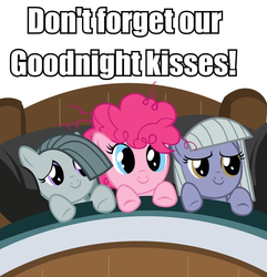 Size: 800x830 | Tagged: safe, limestone pie, marble pie, pinkie pie, g4, filly, pie sisters, pinkie says goodnight