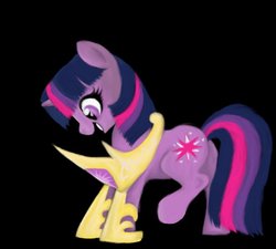 Size: 725x652 | Tagged: safe, artist:bri-sta, twilight sparkle, pony, unicorn, g4, black background, celestia's crown, crown, female, filly, filly twilight sparkle, hoof shoes, jewelry, simple background, solo, younger