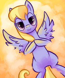 Size: 500x600 | Tagged: safe, artist:reuniclus, cloud kicker, pony, g4, bedroom eyes, cloud, cloudy, female, solo