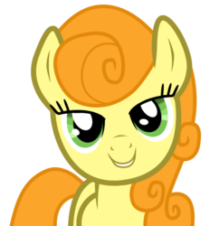 Size: 760x819 | Tagged: dead source, safe, artist:eruvon, artist:whifi, carrot top, golden harvest, earth pony, pony, g4, bedroom eyes, female, love face, mare, simple background, solo, transparent background