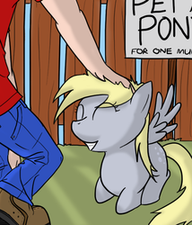 Size: 600x700 | Tagged: safe, artist:kymsnowman, derpy hooves, human, pegasus, pony, g4, human on pony petting, petting