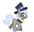 Size: 116x110 | Tagged: safe, artist:anonycat, caesar, count caesar, earth pony, pony, g4, animated, desktop ponies, hat, male, monocle and top hat, simple background, solo, stallion, transparent background, trotting