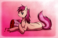 Size: 1500x971 | Tagged: safe, artist:inuhoshi-to-darkpen, roseluck, pony, g4, bouquet, female, flower, rose, solo