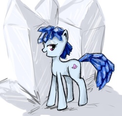 Size: 419x400 | Tagged: safe, artist:madhotaru, oc, oc only, crystal pony, pony, crystal, crystal pony oc, simple background, solo, white background