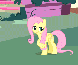 Size: 300x252 | Tagged: safe, screencap, apple bloom, fluttershy, scootaloo, sweetie belle, earth pony, pegasus, pony, unicorn, g4, season 1, stare master, animated, cutie mark crusaders, female, filly, foal, gif, mare