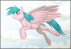 Size: 800x550 | Tagged: safe, artist:inuhoshi-to-darkpen, firefly, pegasus, pony, g1, g4, cloud, cloudy, female, flying, g1 to g4, generation leap, solo