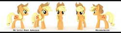 Size: 3559x972 | Tagged: safe, artist:rivenchan, applejack, earth pony, pony, g4, 3d, female, mare, model, solo