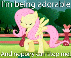 Size: 608x498 | Tagged: safe, edit, edited screencap, screencap, fluttershy, pony, g4, may the best pet win, and nopony can stop me, animated, cropped, cute, female, i'm being adorable and no one can stop me!, prancing, shyabetes, solo
