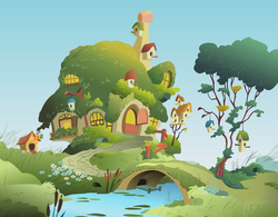 Size: 4266x3333 | Tagged: safe, artist:roadsleadme, g4, background, fluttershy's cottage, high res, no pony, scenery, vector