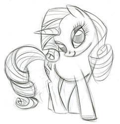 Size: 900x929 | Tagged: safe, artist:lauren faust, rarity, pony, g4, behind the scenes, color me, concept art, female, monochrome, solo