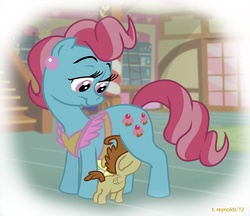 Size: 800x692 | Tagged: safe, artist:calicougar, cup cake, pound cake, pumpkin cake, earth pony, pegasus, pony, g4, baby, breastfeeding, cake twins, female, mare, nonsexual nursing, nursing, siblings, suckling, twins