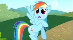 Size: 480x268 | Tagged: safe, screencap, rainbow dash, pegasus, pony, g4, season 2, the mysterious mare do well, animated, cute, dashabetes, eye shimmer, female, gif, mare, solo