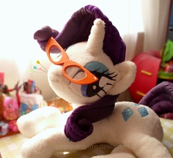 Size: 785x716 | Tagged: safe, artist:piquipauparro, rarity, g4, glasses, irl, photo, plushie, toy