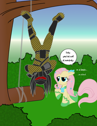 Size: 618x800 | Tagged: safe, artist:capnchryssalid, fluttershy, yautja, g4, crossover, predator (franchise)