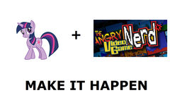 Size: 1338x760 | Tagged: safe, twilight sparkle, g4, angry video game nerd, exploitable meme, make it happen, meta