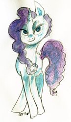 Size: 740x1280 | Tagged: safe, artist:twinklestahh, rarity, pony, g4, female, solo, traditional art