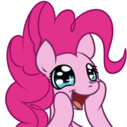 Size: 500x500 | Tagged: safe, artist:solar-slash, pinkie pie, earth pony, pony, g4, bust, cute, diapinkes, female, happy, open mouth, portrait, simple background, smiling, solo, sparkly eyes, transparent background, wingding eyes