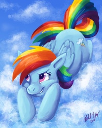 Size: 2400x3000 | Tagged: safe, artist:distraction-number-4, rainbow dash, pegasus, pony, g4, female, high res, signature, solo