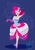 Size: 1225x1726 | Tagged: safe, artist:licoricebunny, pinkie pie, human, g4, arm behind head, armpits, clothes, dignified wear, dress, female, gala dress, humanized, indigo background, lipstick, pink lipstick, solo