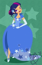 Size: 736x1150 | Tagged: safe, artist:licoricebunny, twilight sparkle, human, g4, clothes, dress, female, gala dress, green background, humanized, lipstick, looking at you, red lipstick, simple background, solo