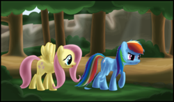 Size: 1279x750 | Tagged: safe, artist:ctb-36, fluttershy, rainbow dash, g4, female, injured