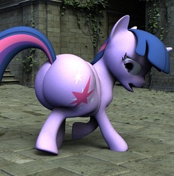 Size: 574x578 | Tagged: safe, artist:eggo81194, twilight sparkle, pony, unicorn, g4, 3d, butt, fat, frown, gmod, huge butt, large butt, looking back, open mouth, plot, solo, the ass was fat, thighlight sparkle, twibutt, twilard sparkle, unicorn twilight