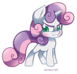 Size: 600x579 | Tagged: safe, artist:kilo, sweetie belle, pony, unicorn, g4, female, filly, foal, pouting, simple background, solo, sweetie belle is not amused, transparent background, tsundere, tsundere belle