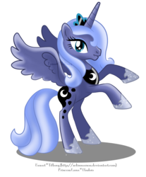 Size: 1200x1450 | Tagged: dead source, safe, artist:tiffanymarsou, princess luna, alicorn, pony, g4, female, jewelry, mare, regalia, s1 luna, simple background, solo, spread wings, transparent background, wings