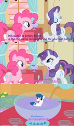 Size: 1126x1898 | Tagged: safe, edit, screencap, pinkie pie, rarity, oc, oc:roboshi, g4, party of one, comic, episode 25, meta, ponibooru