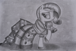 Size: 2000x1355 | Tagged: safe, artist:ghostofwar909, rarity, pony, g4, solo, traditional art