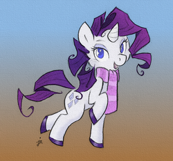 Size: 600x560 | Tagged: safe, artist:swiftcutter, rarity, pony, g4, clothes, female, hooves, scarf, solo