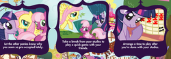 Size: 716x250 | Tagged: safe, screencap, cheerilee, fluttershy, twilight sparkle, g4, official, adventures in ponyville, game, twilight is a lion