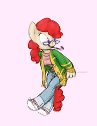 Size: 587x760 | Tagged: safe, artist:carnifex, artist:deeriojim, twist, earth pony, anthro, g4, clothes, colored, female, glasses, solo